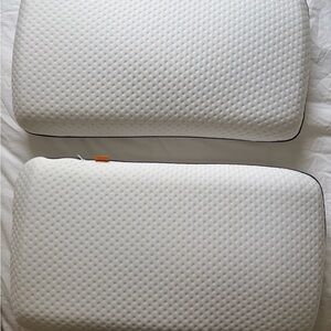 Pair of Emma White Memory Foam Pillows with Subtle Dot Texture